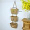 3-Tier Wall Hanging Baskets - Over the Door Cotton Rope Organizer, Decorative Storage Basket for Bedroom, Living Room, Kitchen, Entryway, Easter & Christmas (Brown Flower)